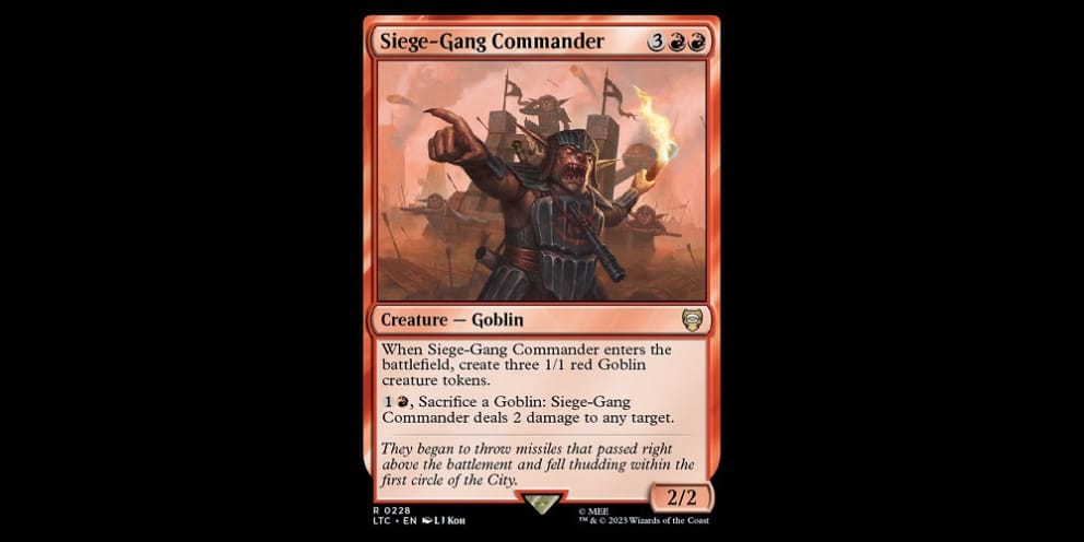 Siege-Gang Commander a Tales of Middle-Earth MTG Starter Set Upgrade Card