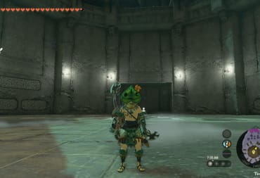 Link Wearing the Korok Mask in Tears of the Kingdom
